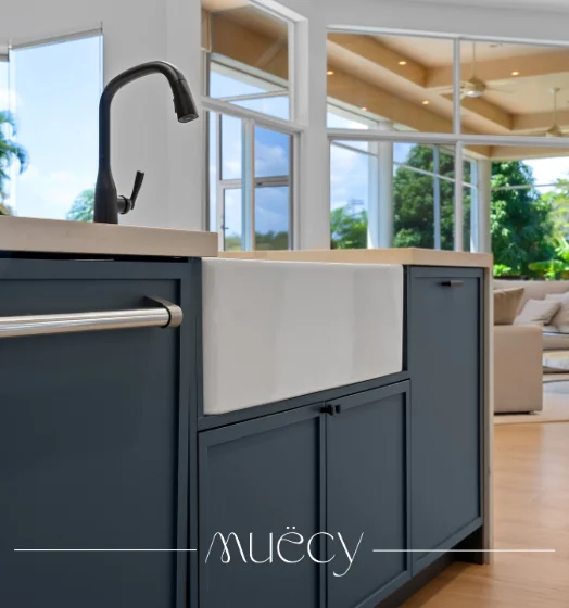 MUËCY Contemporary Kitchen Island - High-End Custom Millwork with Modern Design Elements